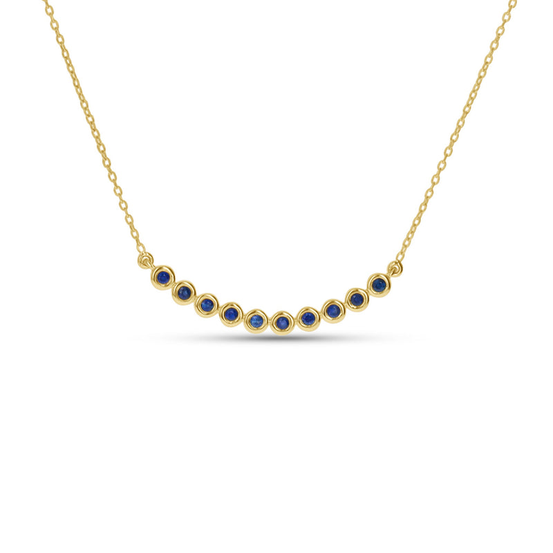 Sapphire Curved Bar Necklace