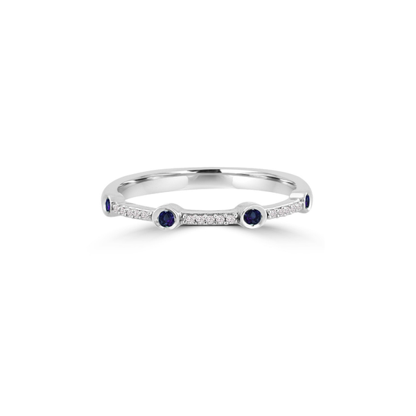 Sapphire & Diamond Dot Ring
