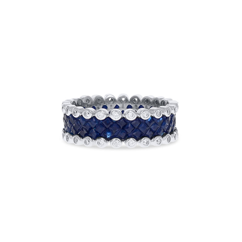 Sapphire Scalloped Eternity Band