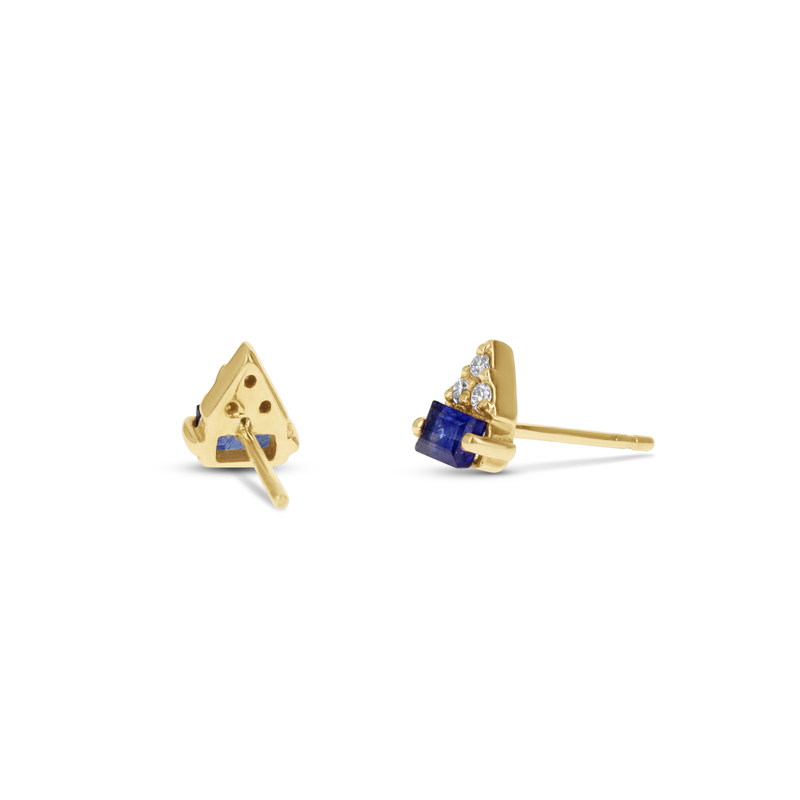 Sapphire Geometric Stud Earrings