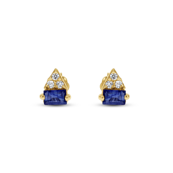Sapphire Geometric Stud Earrings