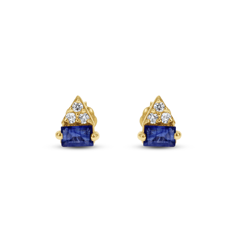 Sapphire Geometric Stud Earrings