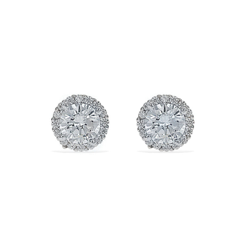 Round Halo Stud Earrings