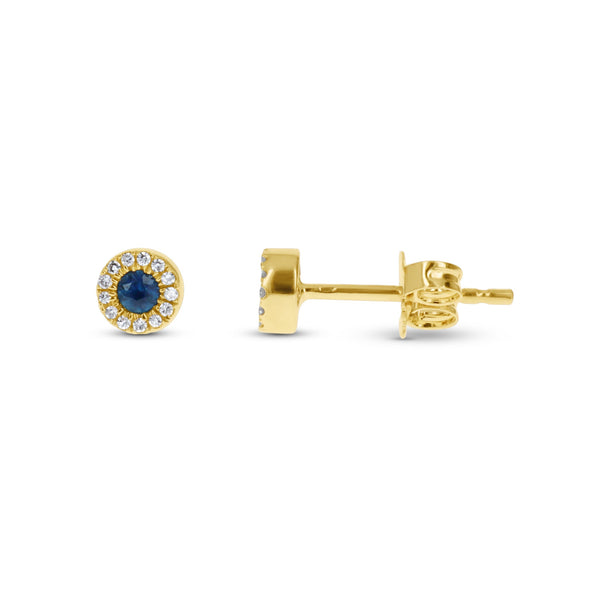 Sapphire Halo Stud Earrings