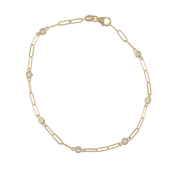 Diamond Paperclip Chain Bracelet