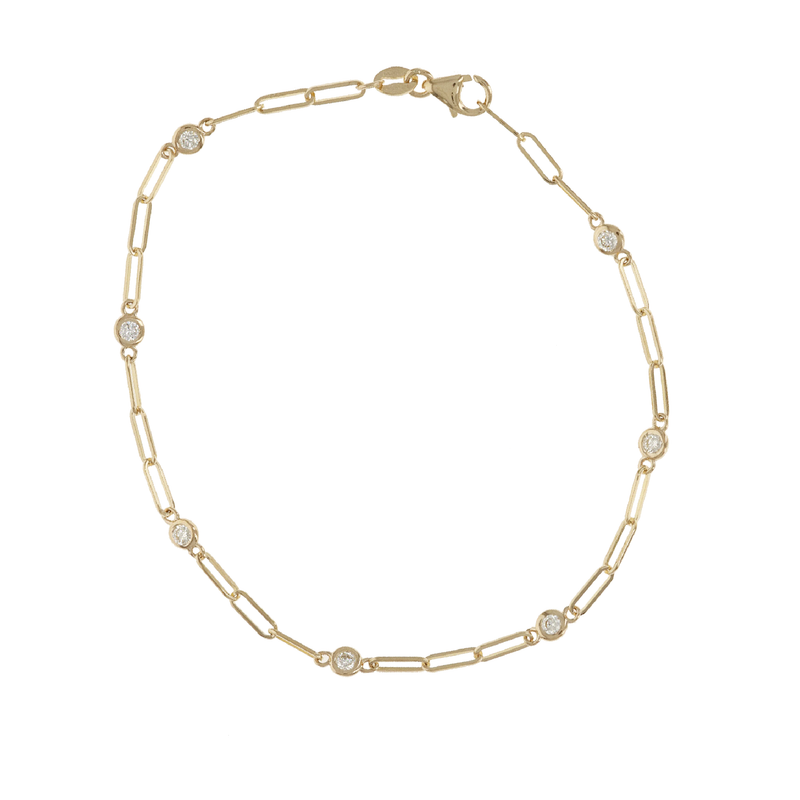Diamond Paperclip Chain Bracelet