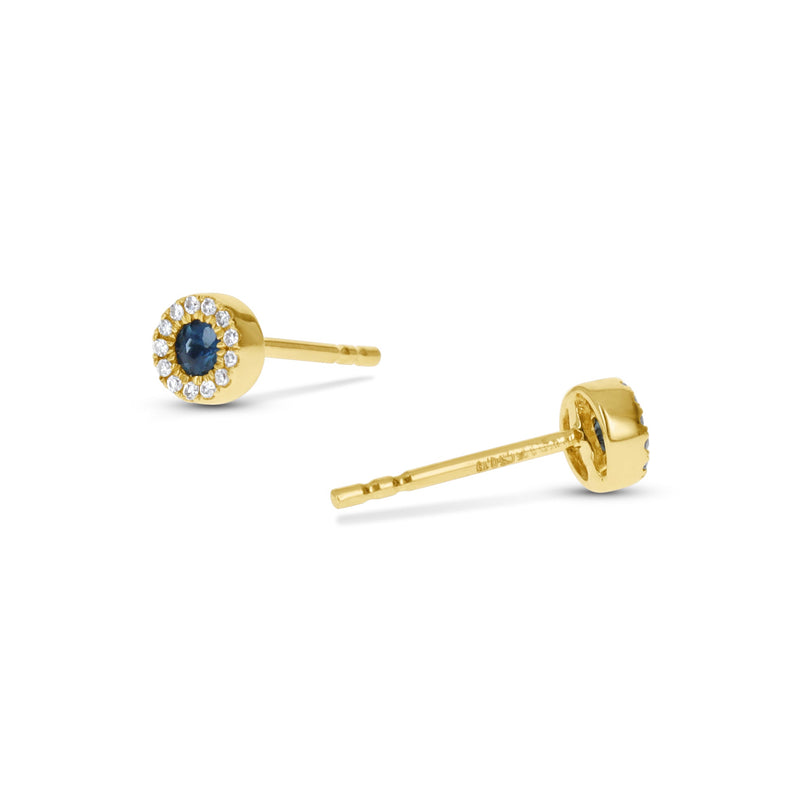 Sapphire Halo Stud Earrings