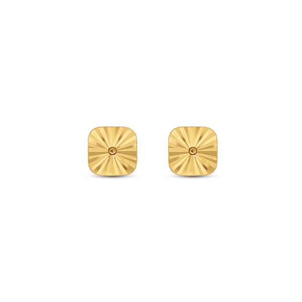 Diamond Cut Square 14kt Stud Earrings