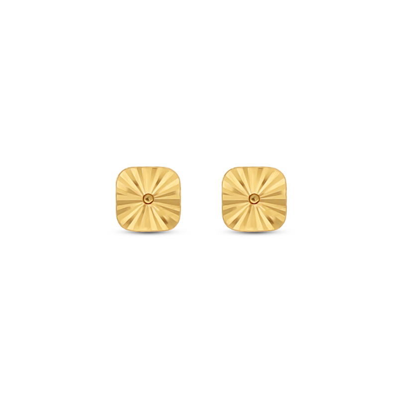 Diamond Cut Square 14kt Stud Earrings