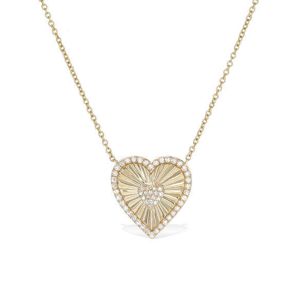 Diamond Starburst Heart Necklace