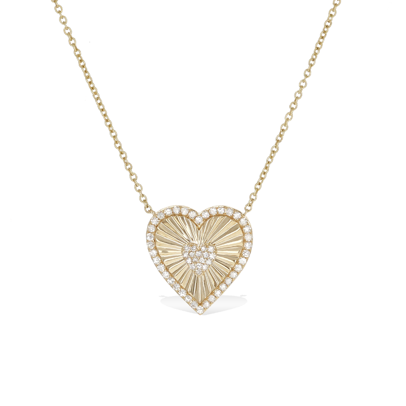 Diamond Starburst Heart Necklace