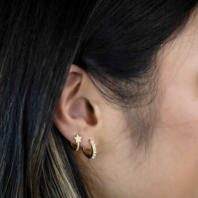 Star Huggie Hoop Earrings