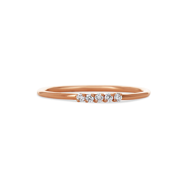 Petite Rose Gold Diamond Ring