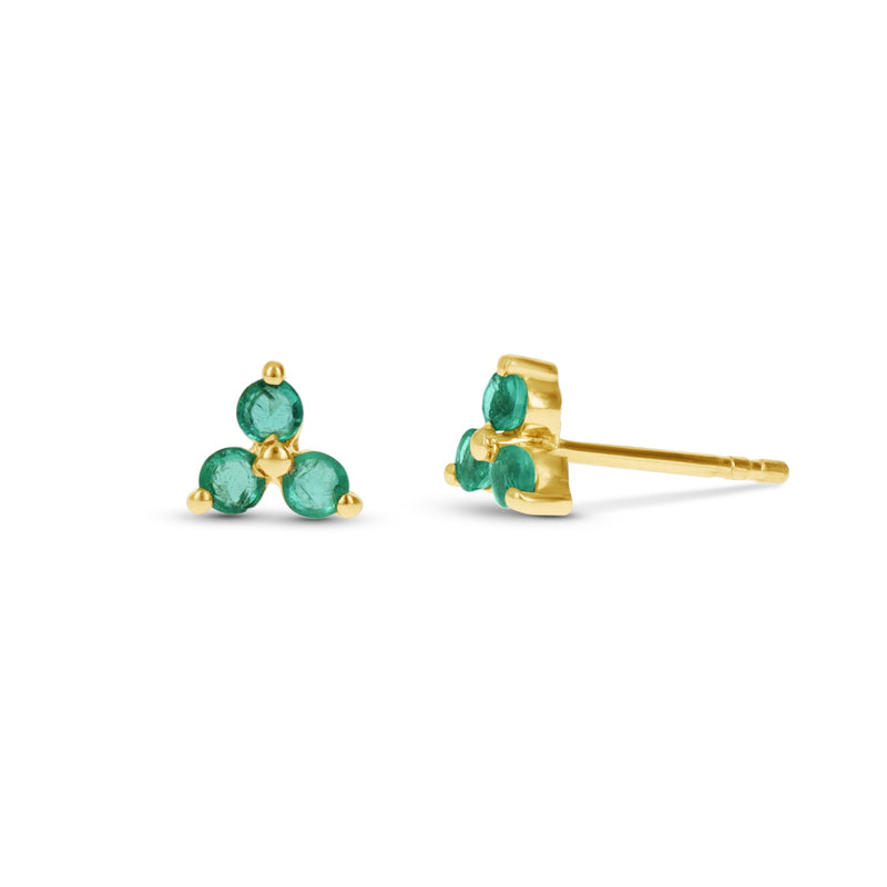 Emerald Flower Stud Earrings