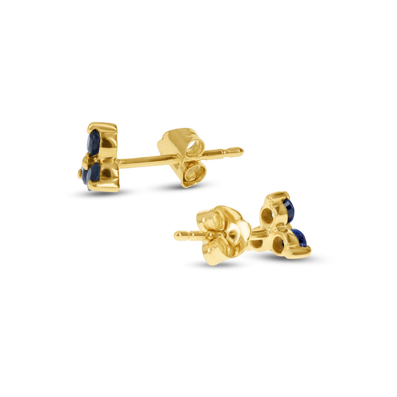 Sapphire Flower Stud Earrings