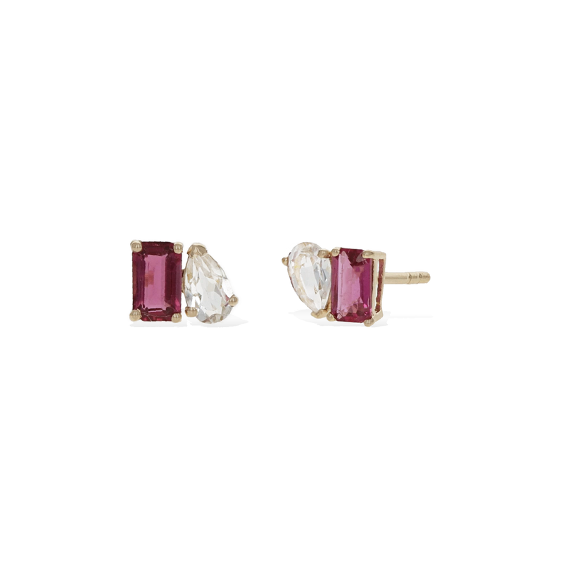 Toi et Moi Pink Tourmaline Earrings