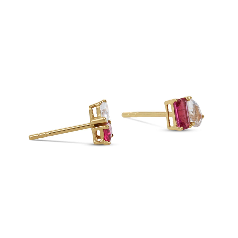 Toi et Moi Pink Tourmaline Earrings