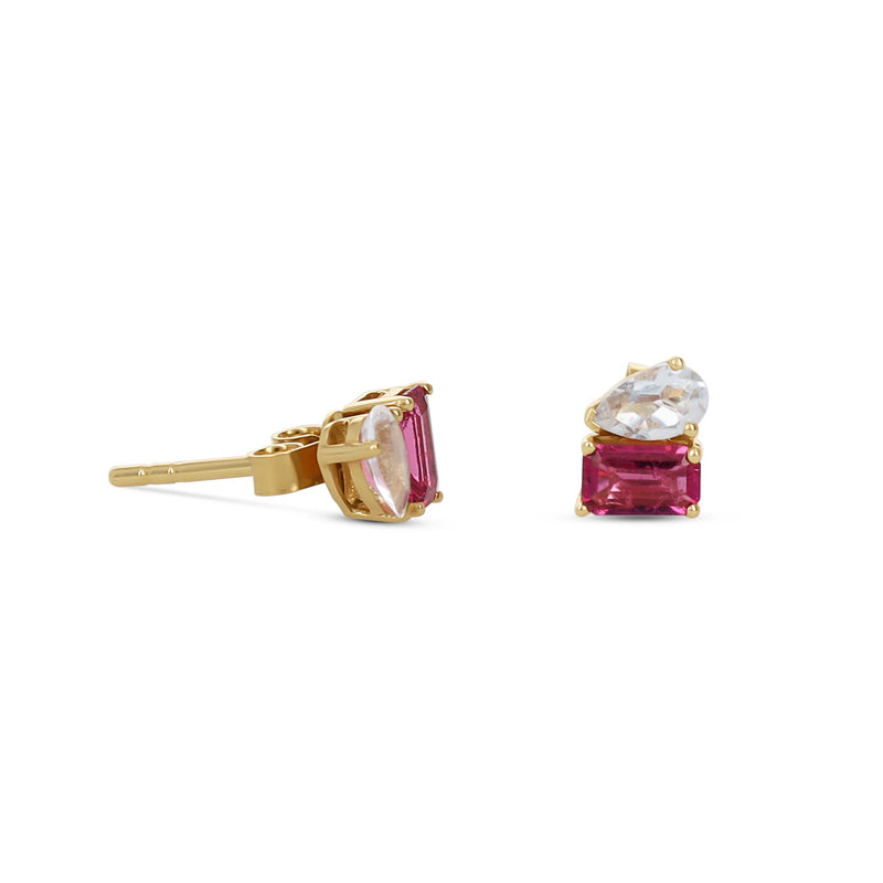 Toi et Moi Pink Tourmaline Earrings
