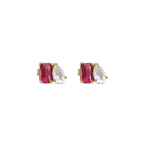 Toi et Moi Pink Tourmaline Earrings