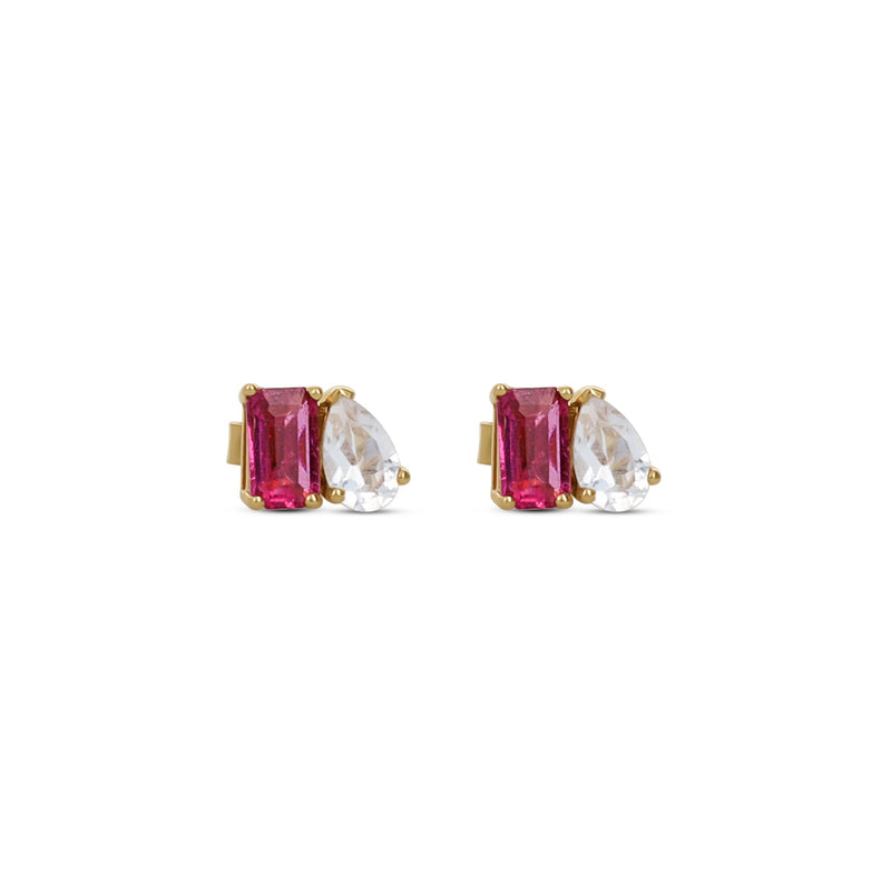 Toi et Moi Pink Tourmaline Earrings
