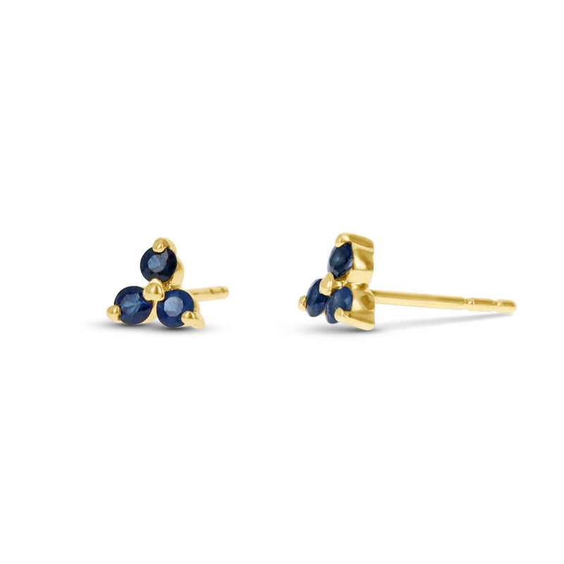 Sapphire Flower Stud Earrings
