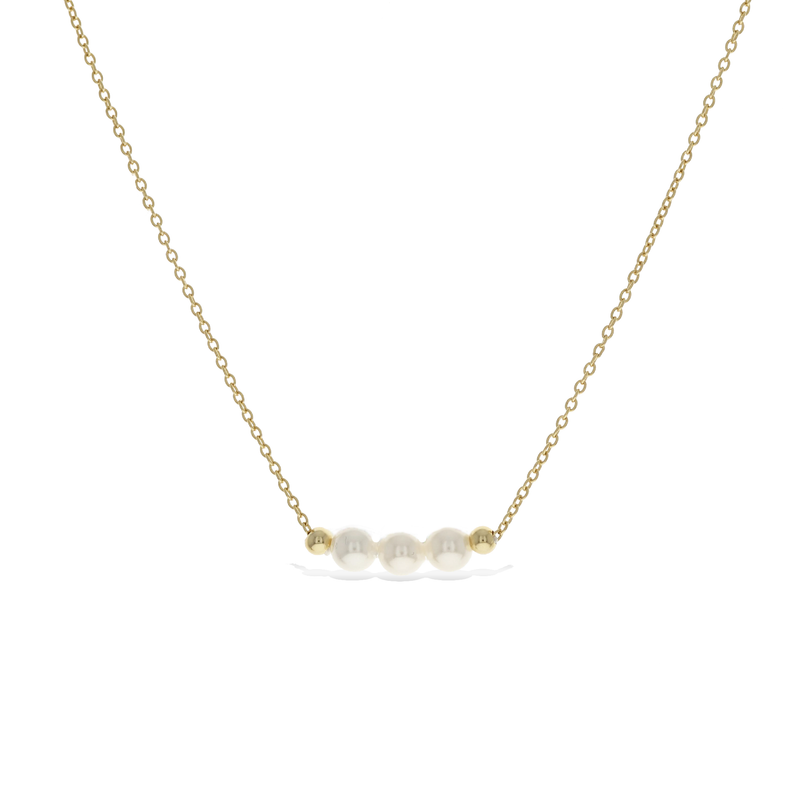 Triple Pearl Bar Necklace