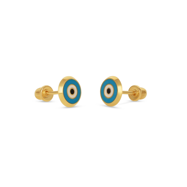 Turquoise Classic 14kt Evil Eye Studs