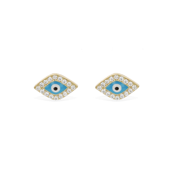 Turquoise Evil Eye Stud Earrings