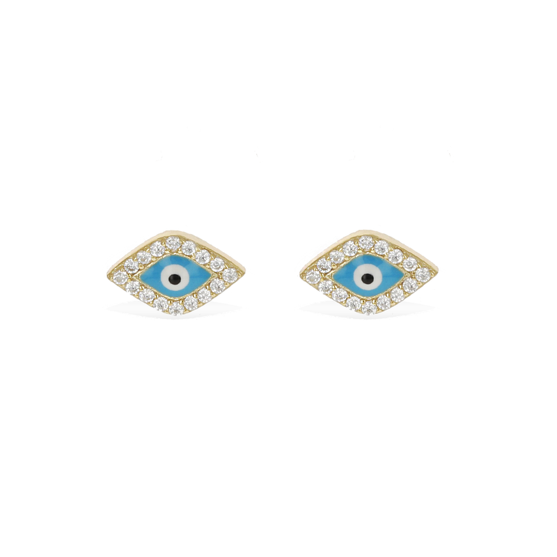 Turquoise Evil Eye Stud Earrings