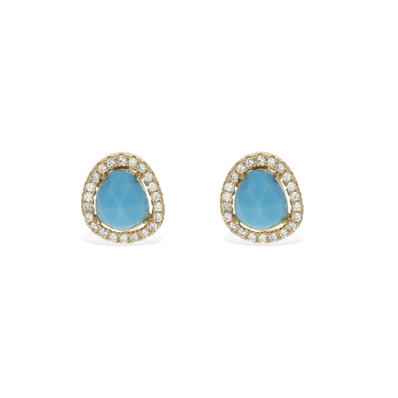 Free Form Turquoise Stud Earrings
