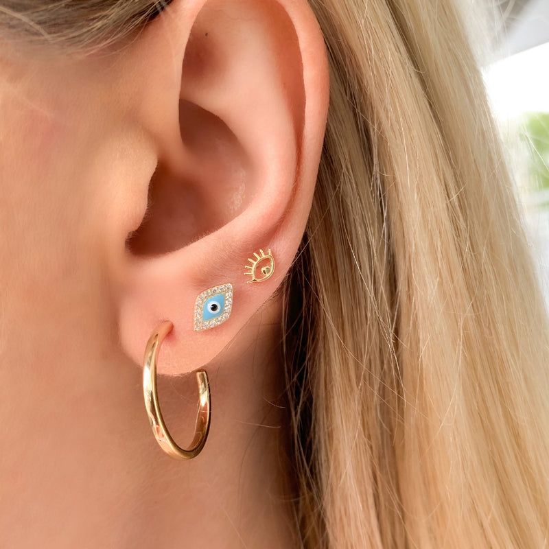 Turquoise Evil Eye Stud Earrings