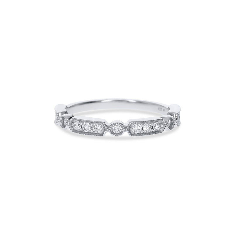 Diamond Art Deco White Gold Ring