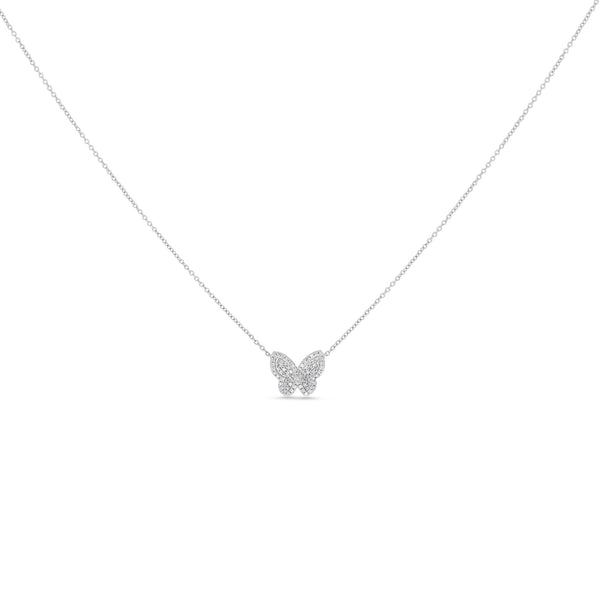 Diamond Butterfly White Gold Necklace