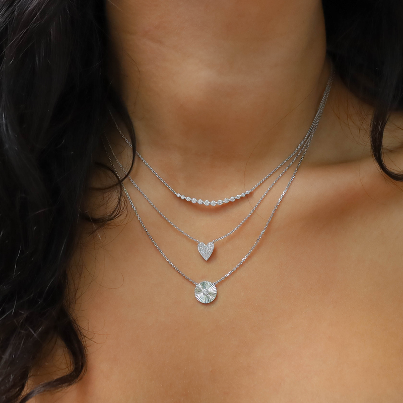 Folded Diamond Heart Necklace