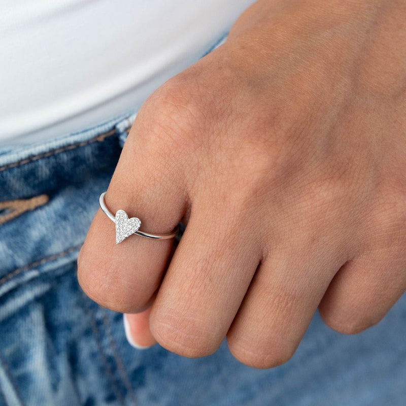 Petite Diamond Heart Ring