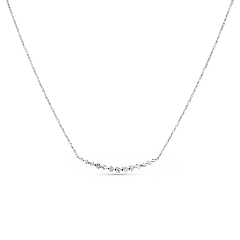 Graduated Diamond Bar Necklace