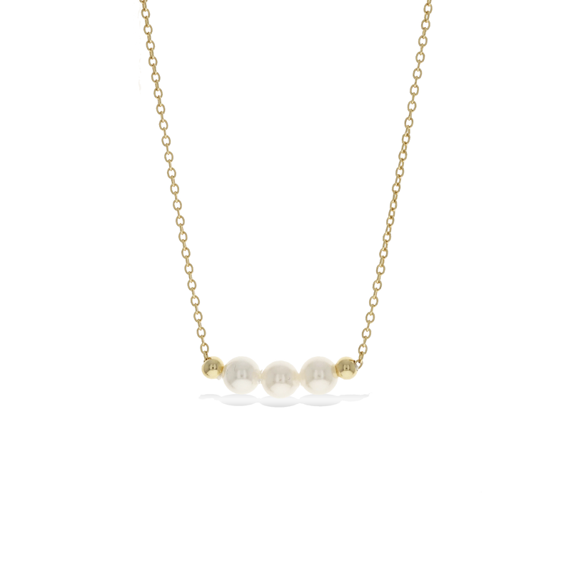 Triple Pearl Bar Necklace