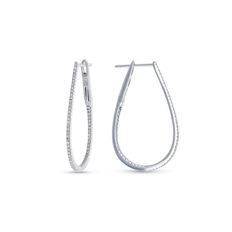 Narrow Oval Hoop Earrings