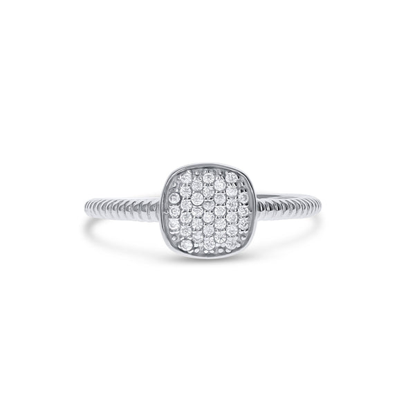 Cushion Cut Twist Ring