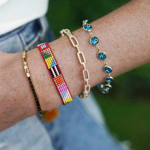 CZ Link Bangle Bracelet