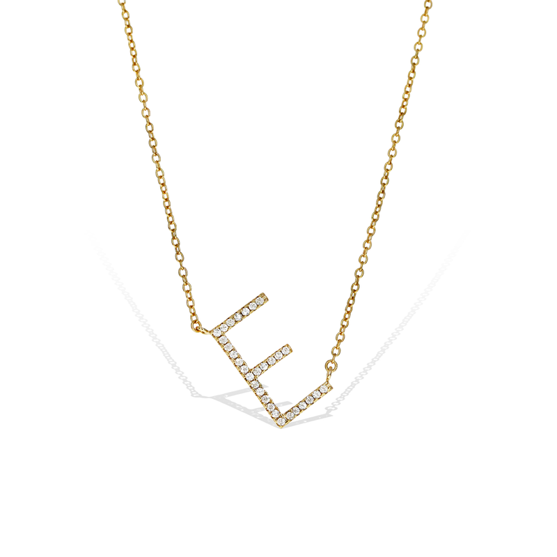 Cz Letter E Necklace