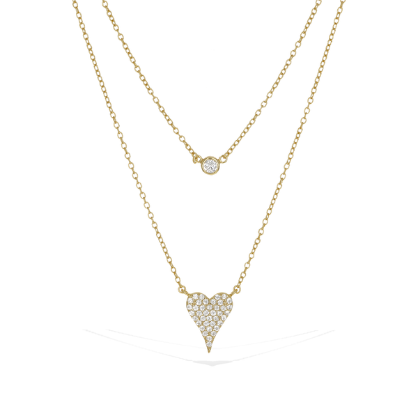 Layered Pointed Heart Necklace