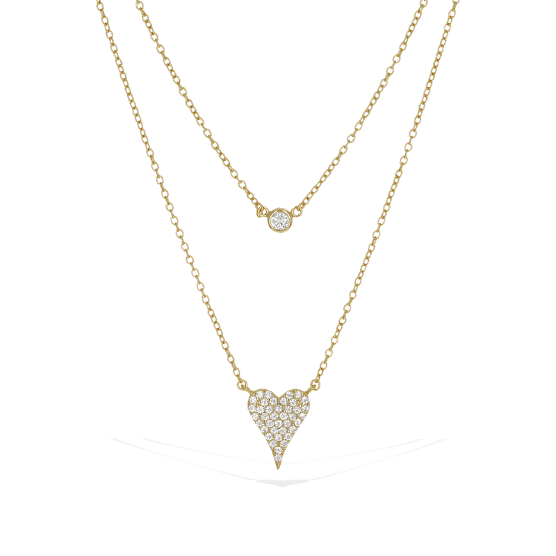 Layered Pointed Heart Necklace