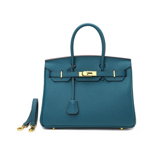 Royal Blue Leather Handbags Classics Satchel