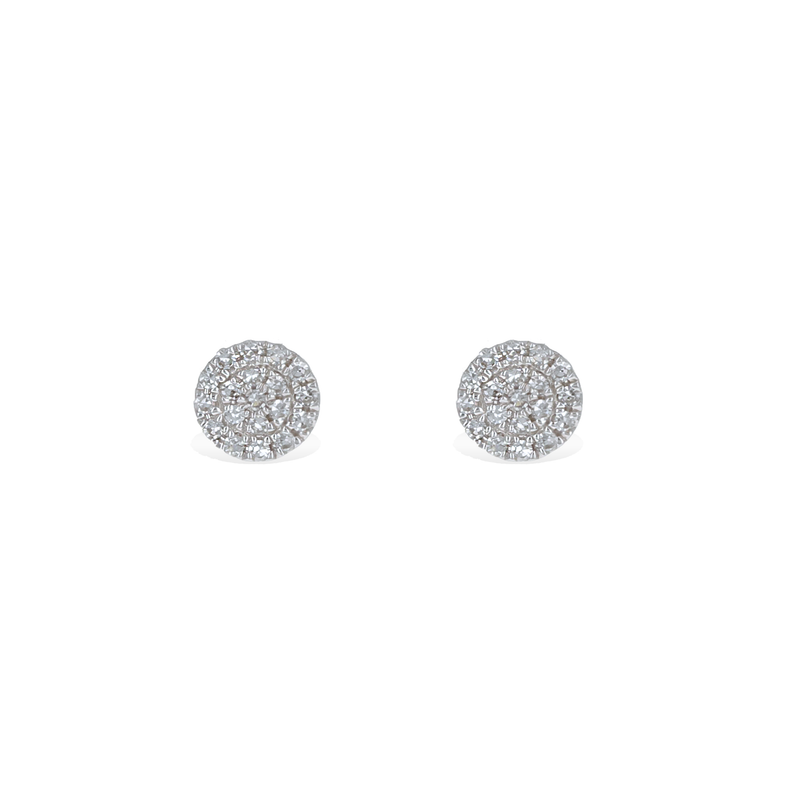 Small Diamond Disc Stud Earrings
