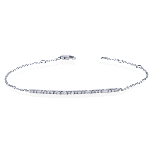 White Gold Thin Diamond Bar Bracelet