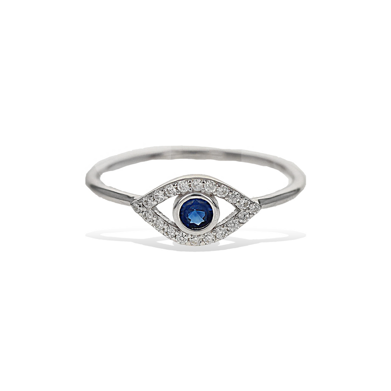 Curved Evil Eye Ring