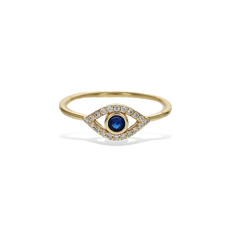 Curved Evil Eye Ring