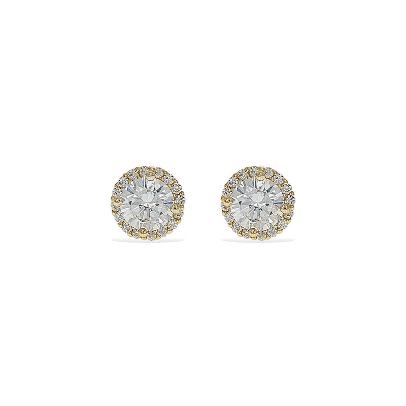 Round Halo Stud Earrings