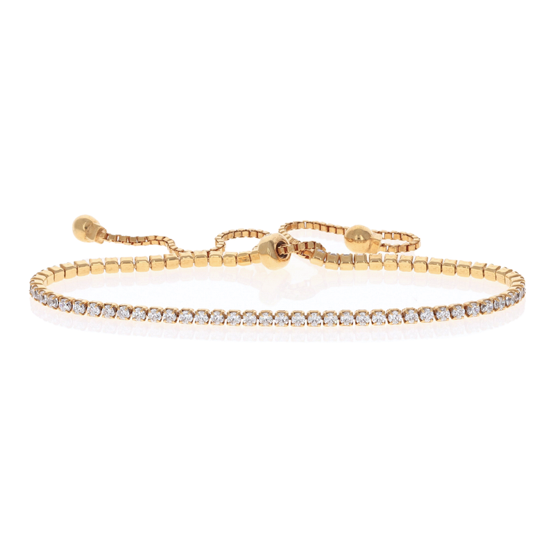 Thin Gold Cz Tennis Bracelet